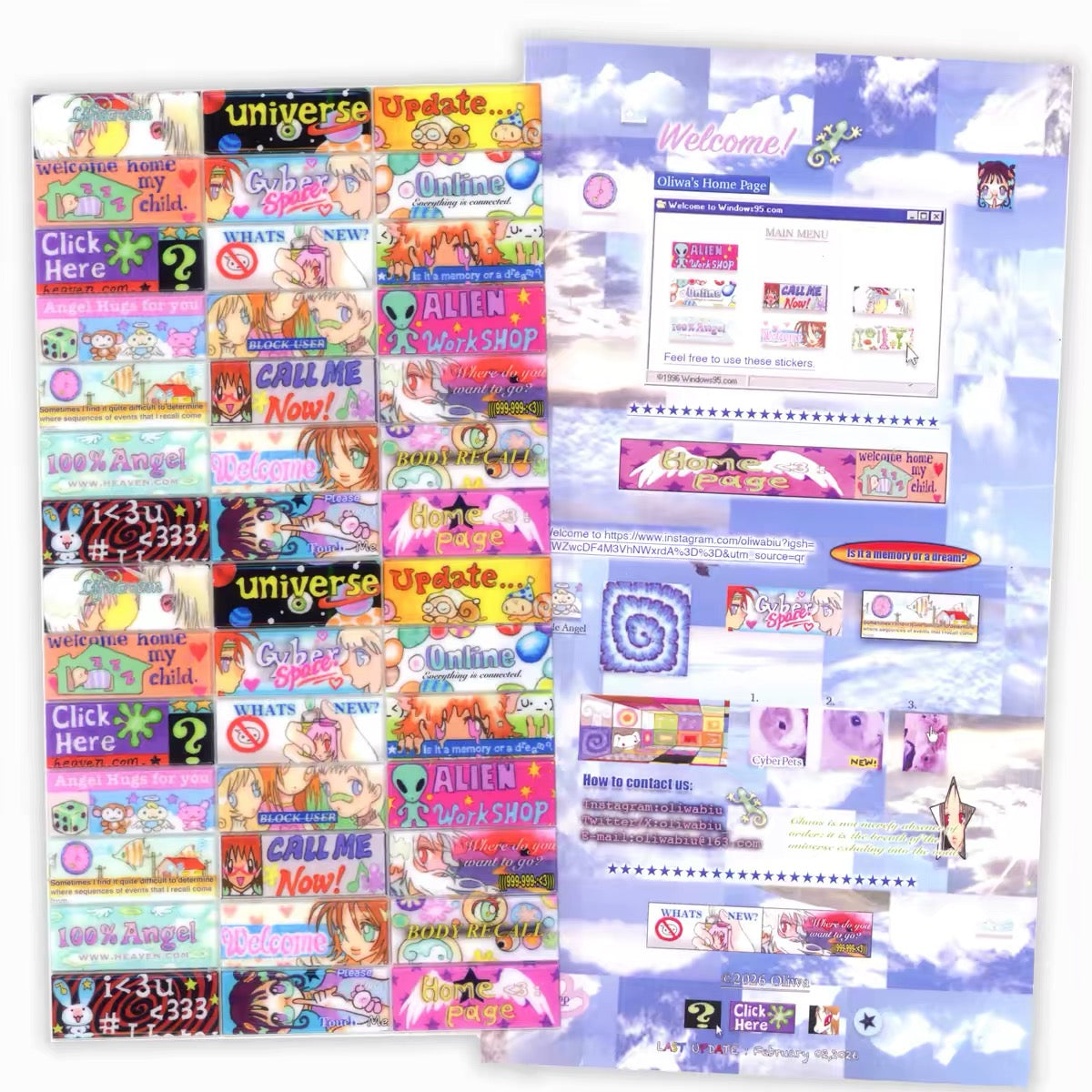 "Internet Invasion" sticker sheet - OLIWA