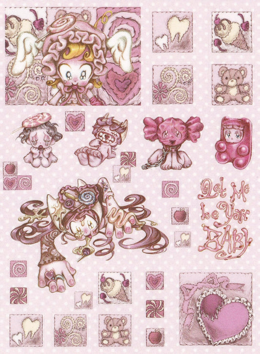 "Puzzy Land" sticker sheet - Fuzzy Land