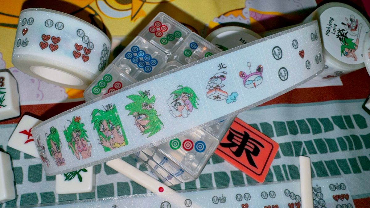 Mahgong Love 榮! kiss cut sticker (roll tape) - GOGO!Project
