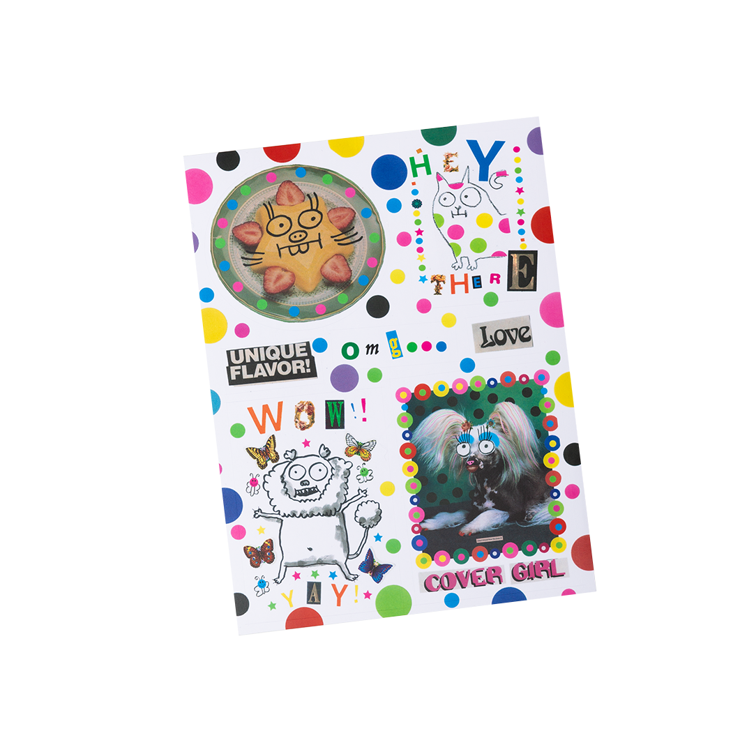 Colorful product packaging with cartoon characters and text on a white background