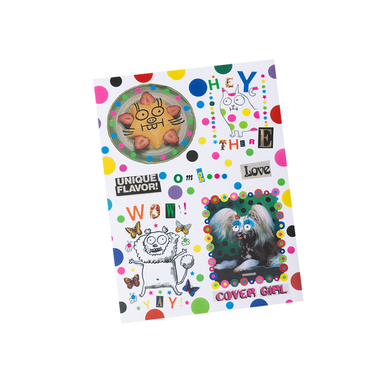 Colorful product packaging with cartoon characters and text on a white background