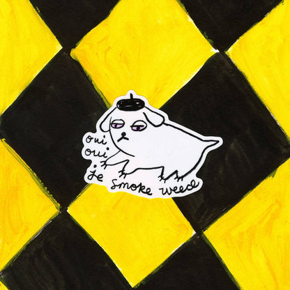 "Weed dog" sticker - gentle thrills
