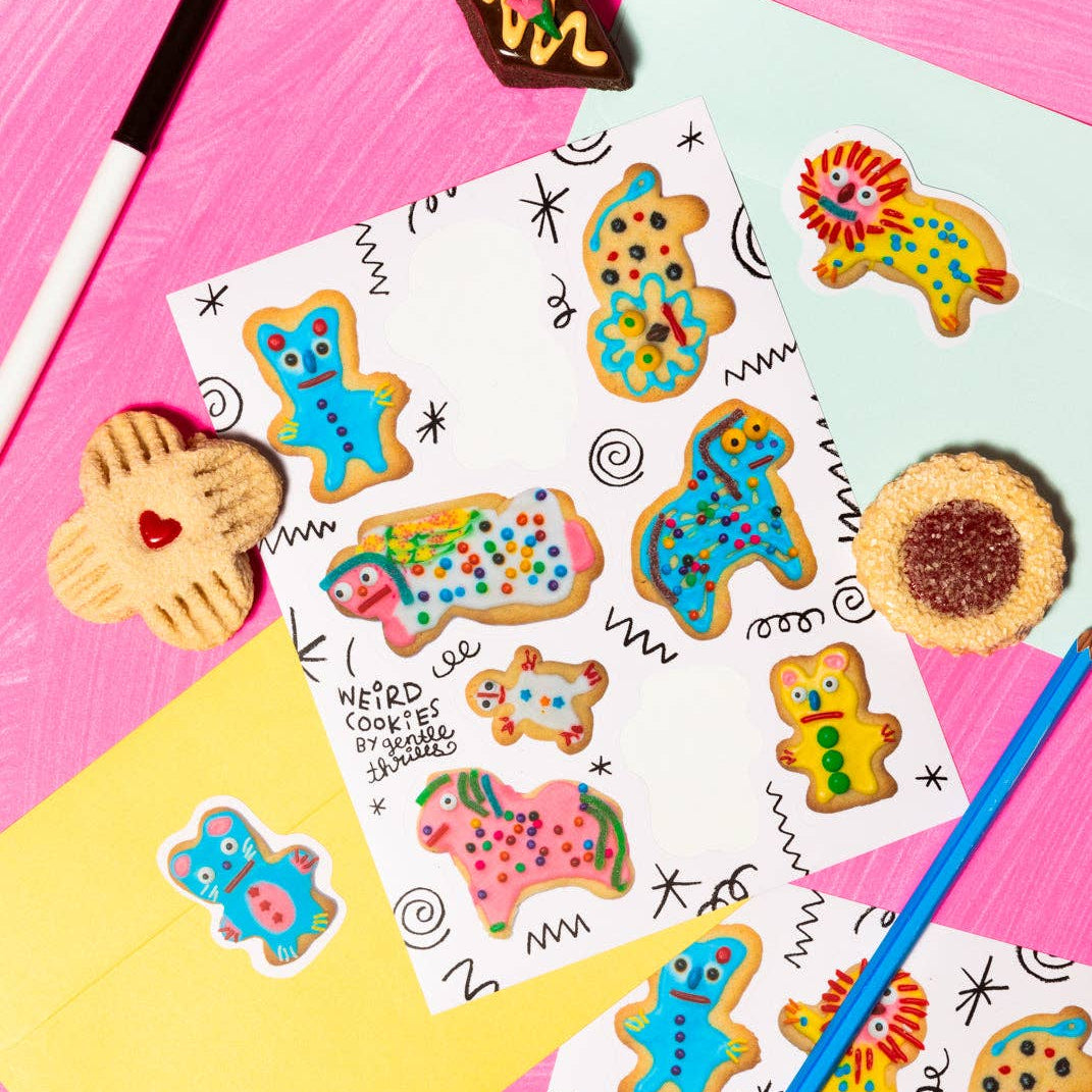 "Weird cookies" sticker sheet - gentle thrills