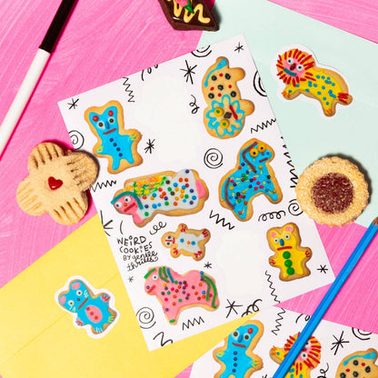 "Weird cookies" sticker sheet - gentle thrills