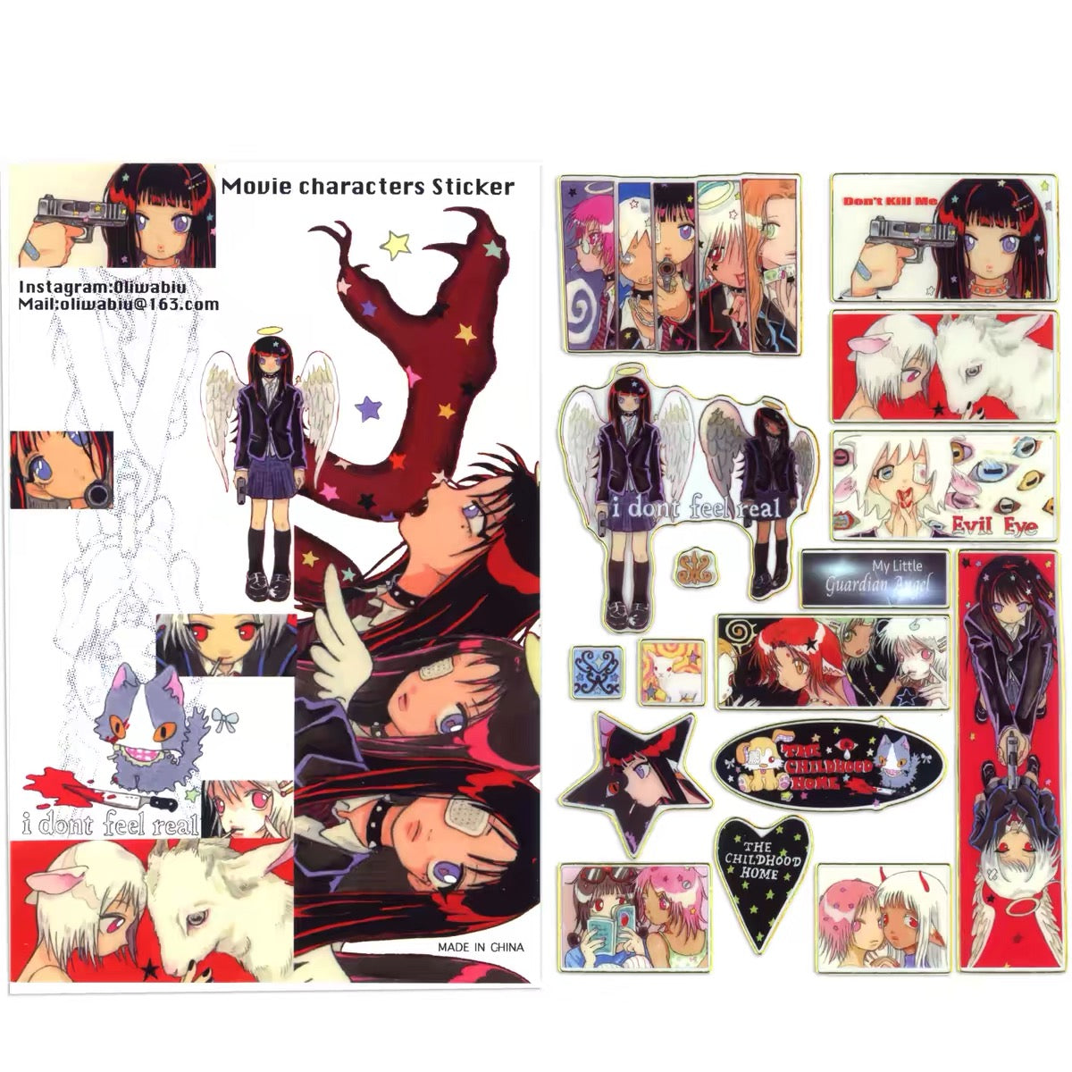 "Movie Characters" sticker sheet - OLIWA