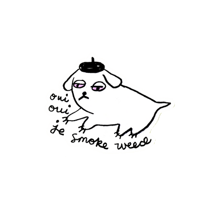 "Weed dog" sticker - gentle thrills