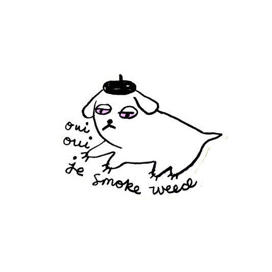 "Weed dog" sticker - gentle thrills