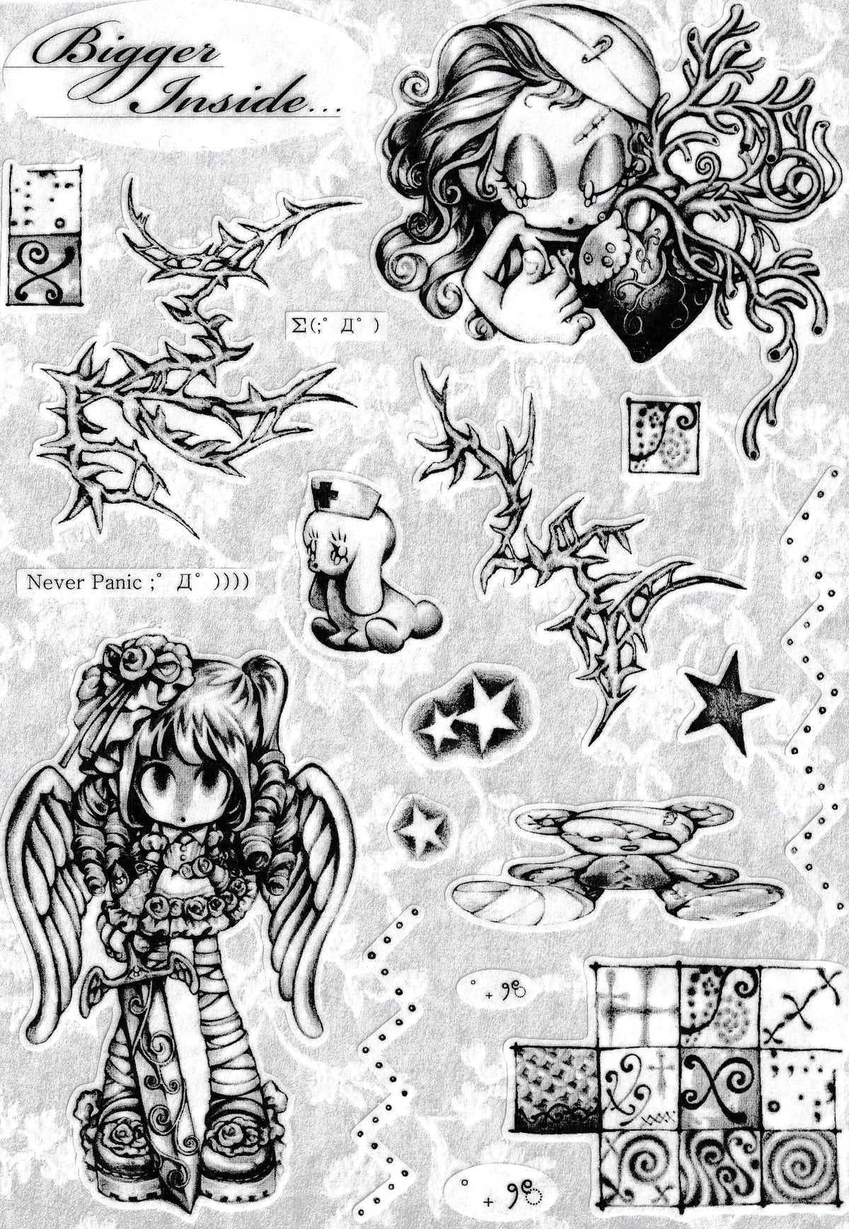 "Bigger Angel" sticker sheet - Fuzzy Land