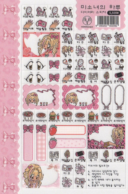 "Gyaru" bishojo diary sticker sheet - GOGO!Project