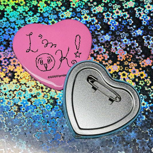 "I'm OK!" heart badge - GOGO!Project