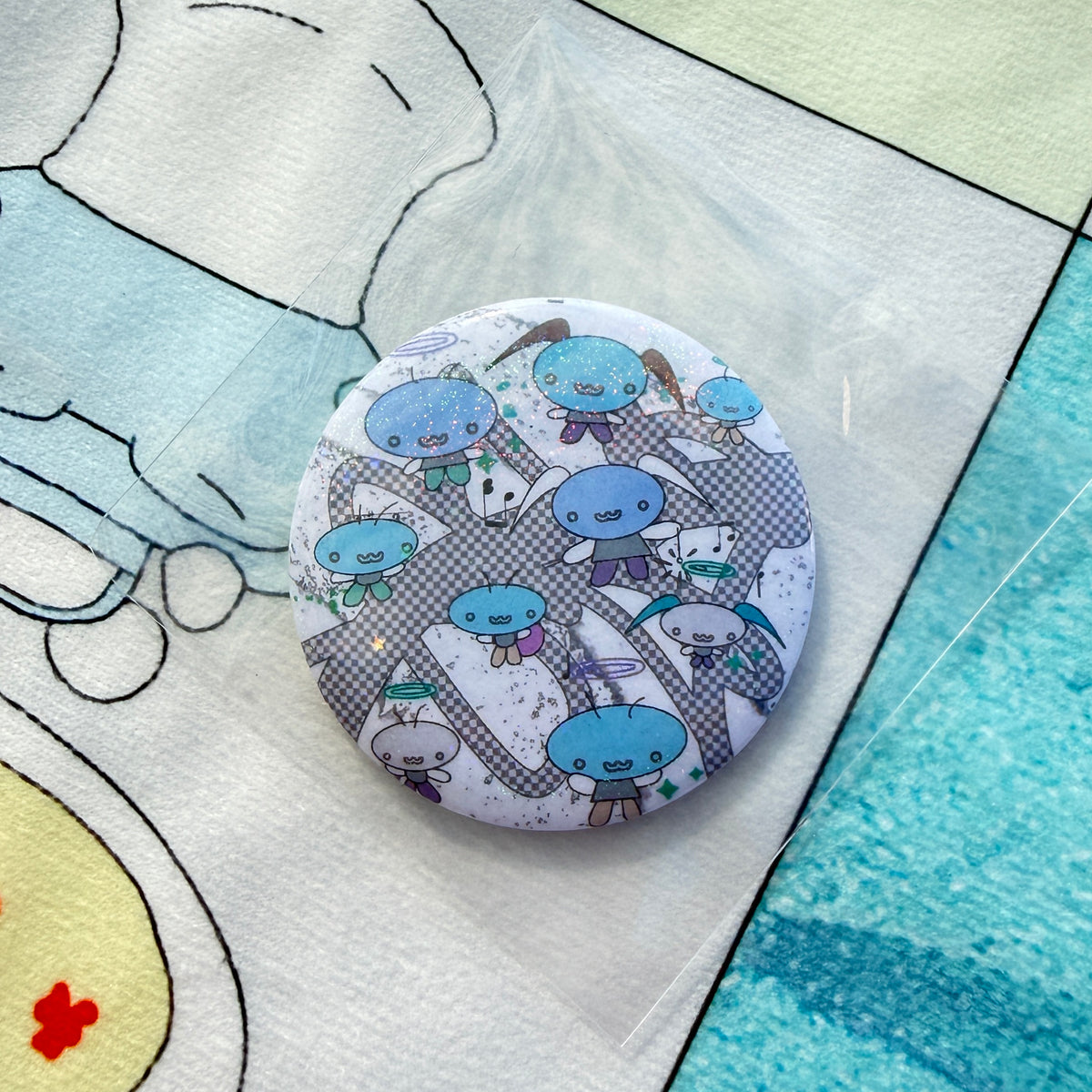 Sparkly badge (choose your design !) - alldollscode