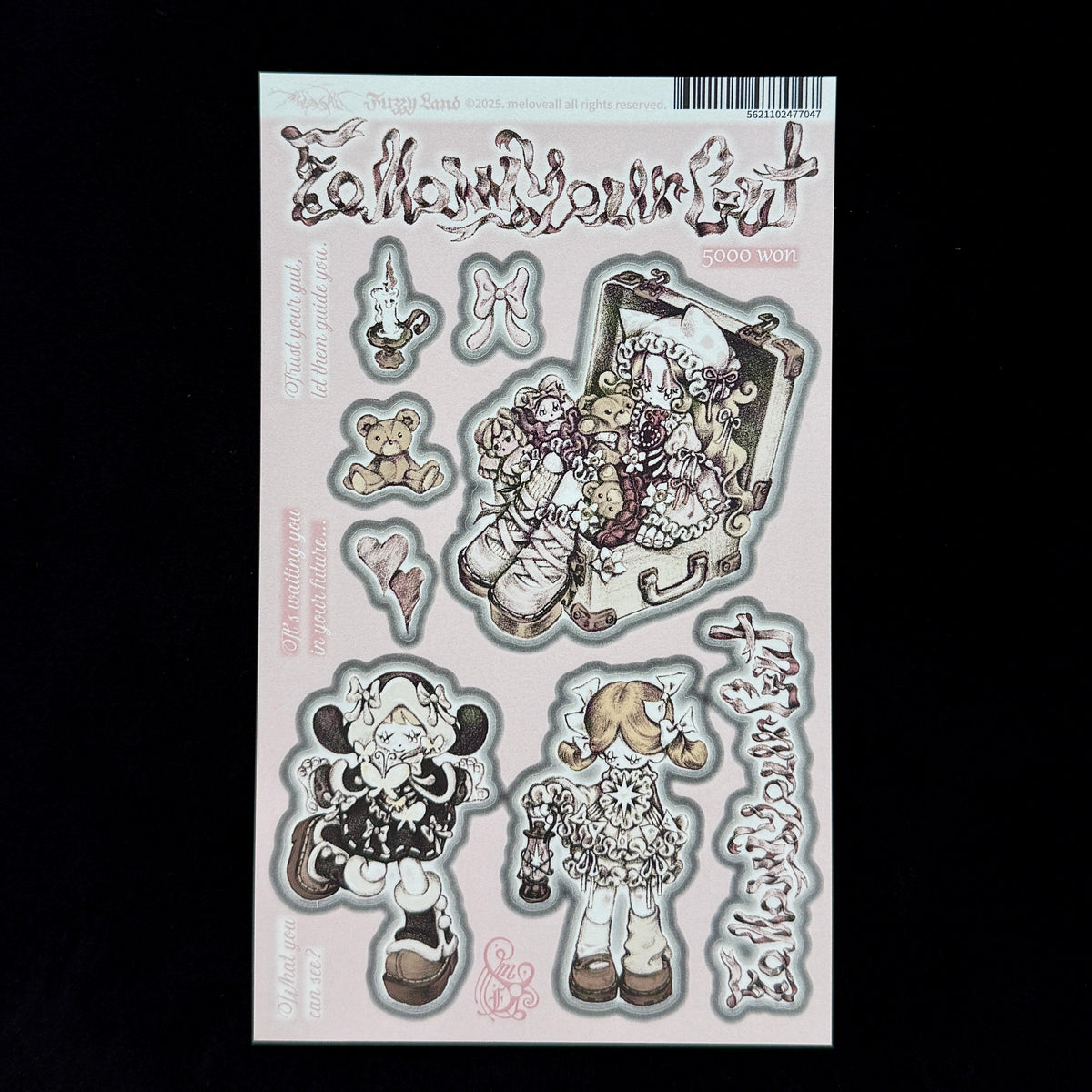 "Trust your gut !" sticker sheet - Fuzzy Land