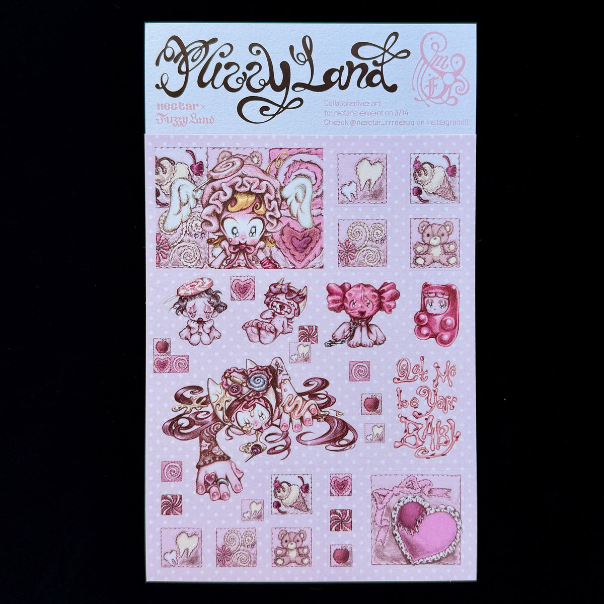 "Puzzy Land" sticker sheet - Fuzzy Land