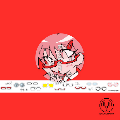 "megane bishojo's glasses" sticker roll tape - GOGO!Project