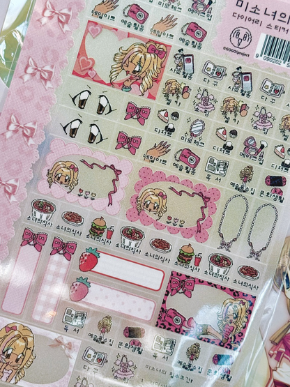 "Gyaru" bishojo diary sticker sheet - GOGO!Project
