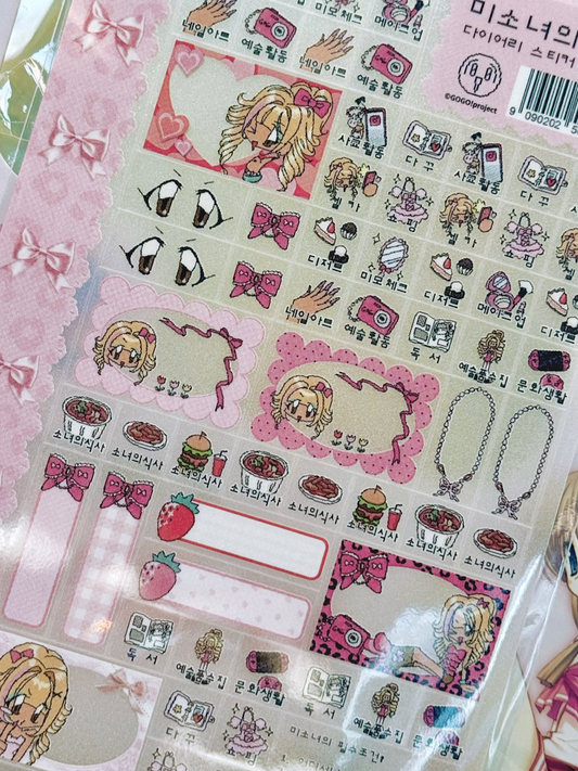 "Gyaru" bishojo diary sticker sheet - GOGO!Project